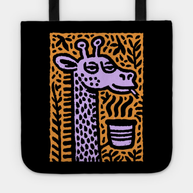 Lounging Giraffe | Beatnik Cafe Vibe Tote by TuncGK