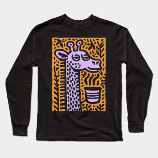 Lounging Giraffe | Beatnik Cafe Vibe Long Sleeve T-Shirt