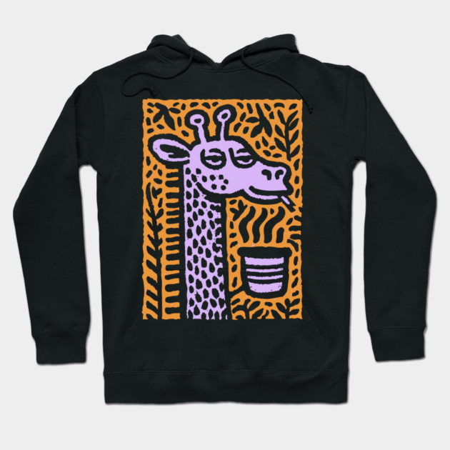 Lounging Giraffe | Beatnik Cafe Vibe Hoodie by TuncGK