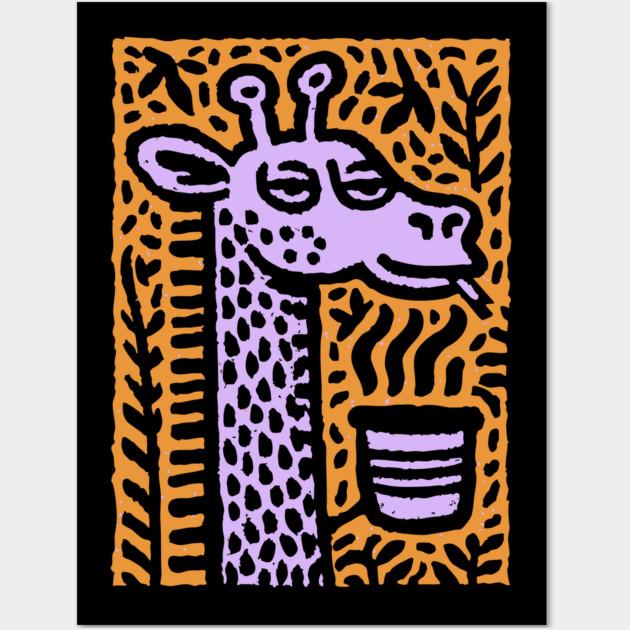 Lounging Giraffe | Beatnik Cafe Vibe Wall Art by TuncGK