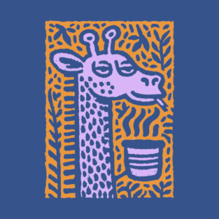 Lounging Giraffe | Beatnik Cafe Vibe T-Shirt