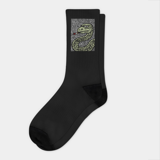 Chill Serpent | Wise Old Sage Snake Socks by TuncGK