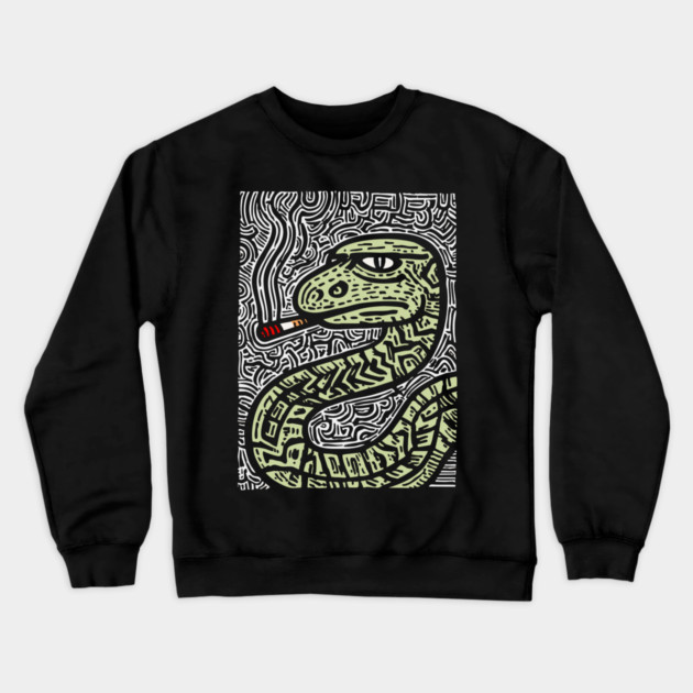 Chill Serpent | Wise Old Sage Snake Crewneck Sweatshirt by TuncGK