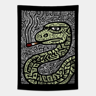 Chill Serpent | Wise Old Sage Snake Tapestry
