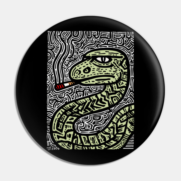 Chill Serpent | Wise Old Sage Snake Pin by TuncGK