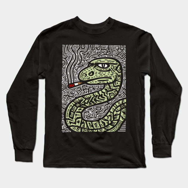 Chill Serpent | Wise Old Sage Snake Long Sleeve T-Shirt by TuncGK