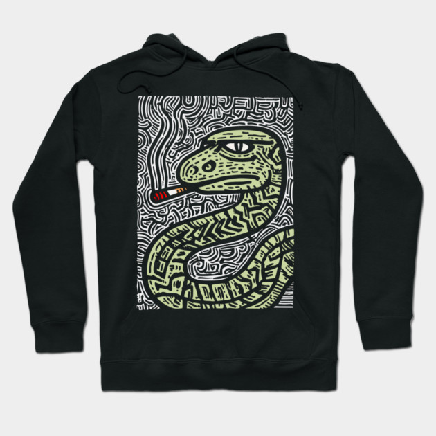 Chill Serpent | Wise Old Sage Snake Hoodie by TuncGK