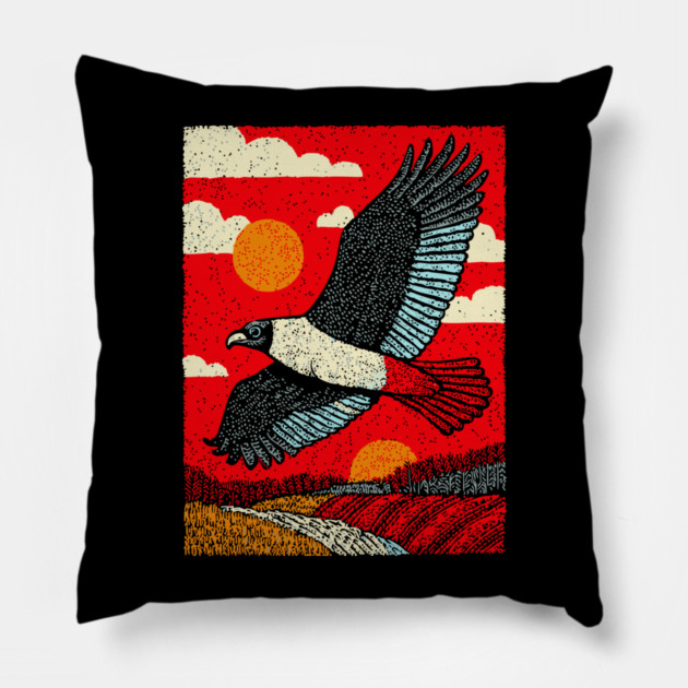 Soaring Vulture | Rustic Americana Landscape Pillow by TuncGK