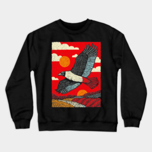 Soaring Vulture | Rustic Americana Landscape Crewneck Sweatshirt