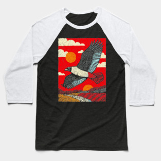Soaring Vulture | Rustic Americana Landscape Baseball T-Shirt
