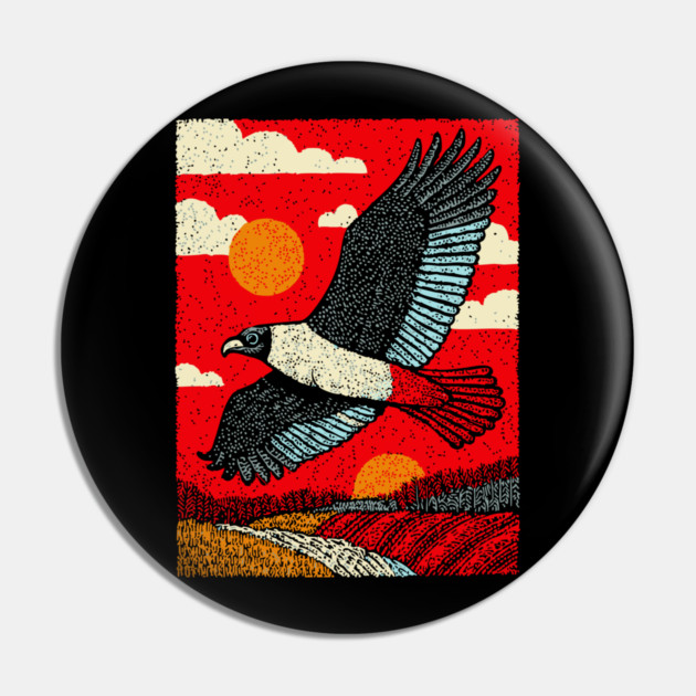 Soaring Vulture | Rustic Americana Landscape Pin by TuncGK