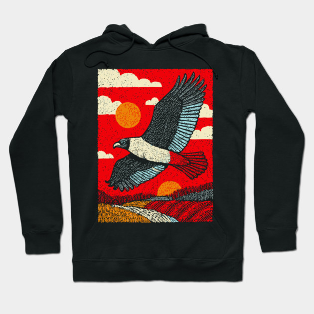 Soaring Vulture | Rustic Americana Landscape Hoodie by TuncGK