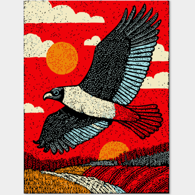 Soaring Vulture | Rustic Americana Landscape Wall Art by TuncGK