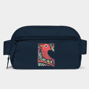 Whimsical Sparrow | Scandinavian Folk Art Bird Bag