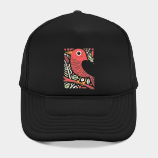 Whimsical Sparrow | Scandinavian Folk Art Bird Hat