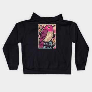 Abstract Sparrow | Modernist Bird Graphic Kids Hoodie