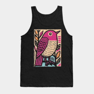 Abstract Sparrow | Modernist Bird Graphic Tank Top