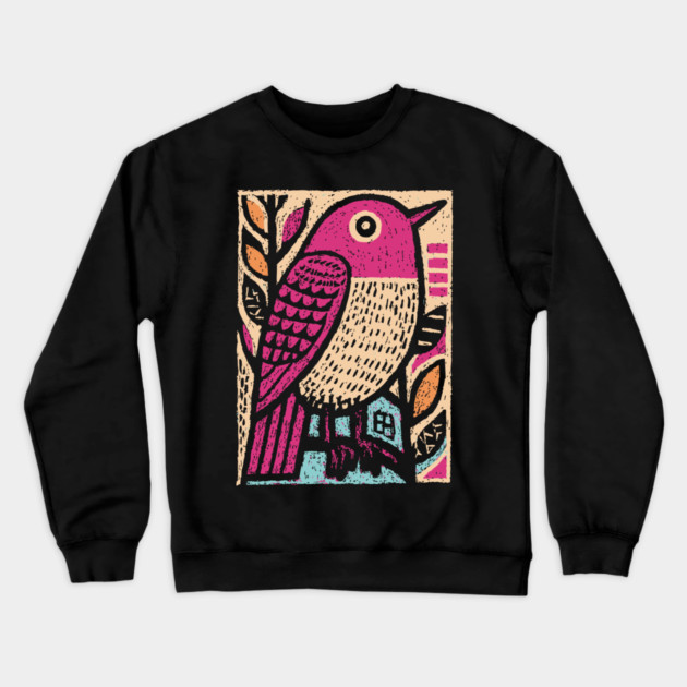 Abstract Sparrow | Modernist Bird Graphic Crewneck Sweatshirt by TuncGK