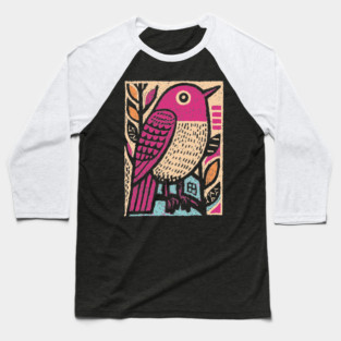 Abstract Sparrow | Modernist Bird Graphic Baseball T-Shirt