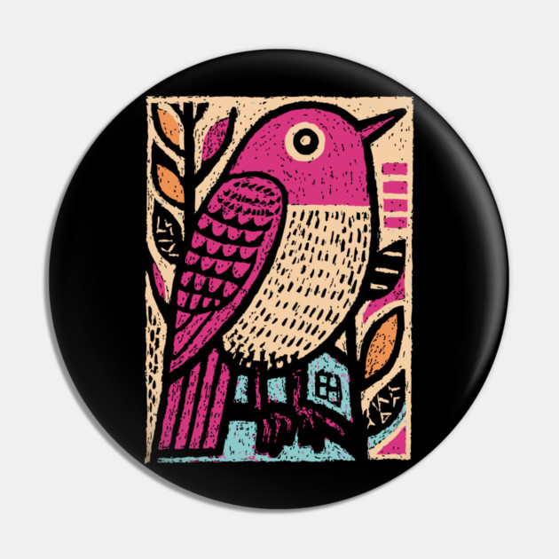 Abstract Sparrow | Modernist Bird Graphic Pin by TuncGK