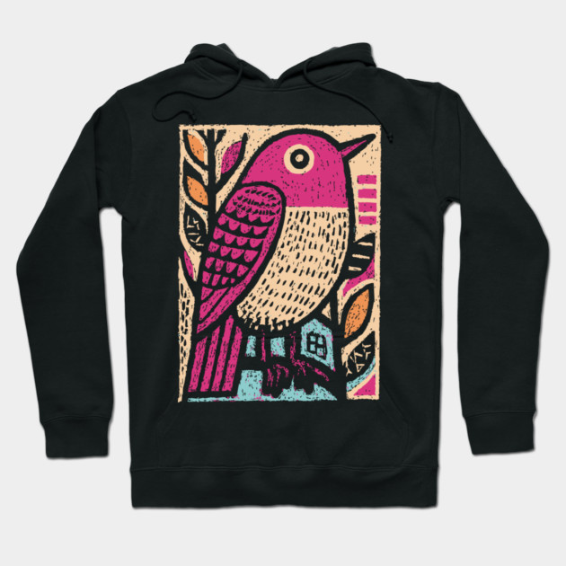 Abstract Sparrow | Modernist Bird Graphic Hoodie by TuncGK