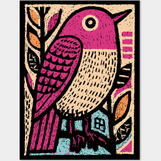 Abstract Sparrow | Modernist Bird Graphic Wall Art by TuncGK