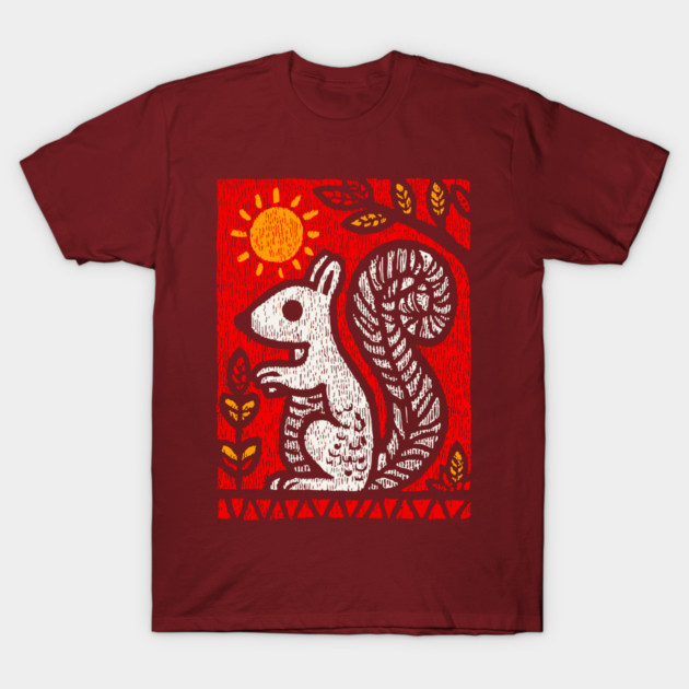 Folk Art Squirrel | Yggdrasil's Messenger Ratatoskr T-Shirt by TuncGK