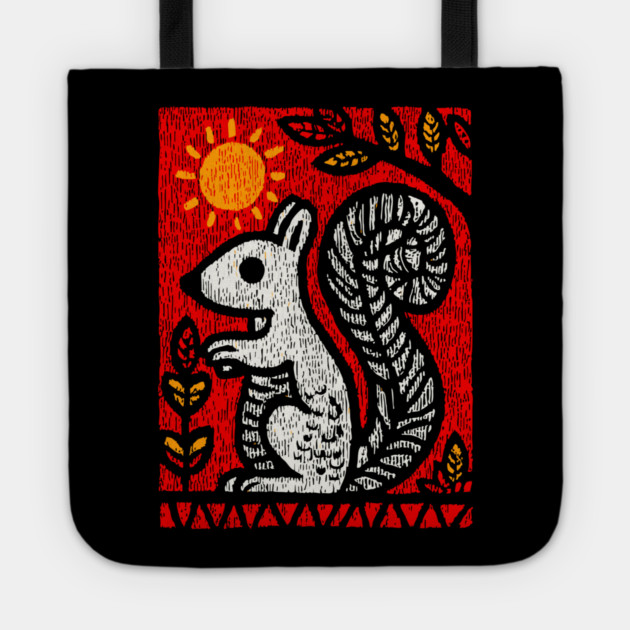 Folk Art Squirrel | Yggdrasil's Messenger Ratatoskr Tote by TuncGK