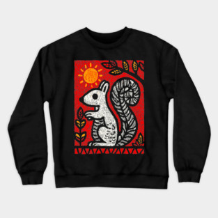 Folk Art Squirrel | Yggdrasil's Messenger Ratatoskr Crewneck Sweatshirt
