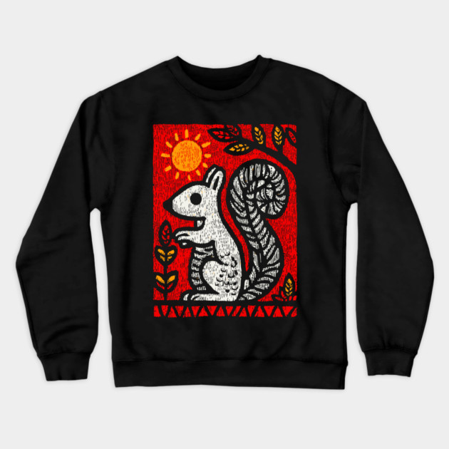 Folk Art Squirrel | Yggdrasil's Messenger Ratatoskr Crewneck Sweatshirt by TuncGK