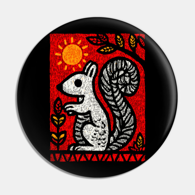 Folk Art Squirrel | Yggdrasil's Messenger Ratatoskr Pin by TuncGK