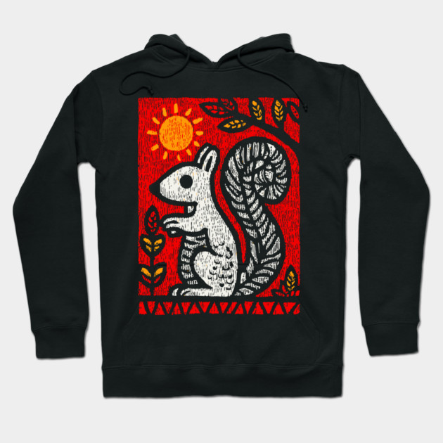 Folk Art Squirrel | Yggdrasil's Messenger Ratatoskr Hoodie by TuncGK
