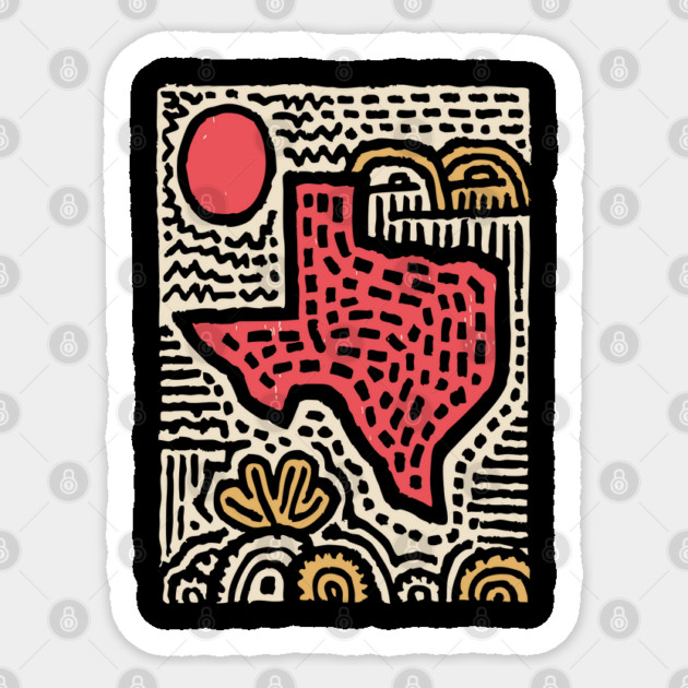 Abstract Texas | Lone Star State of Mind Sticker by TuncGK