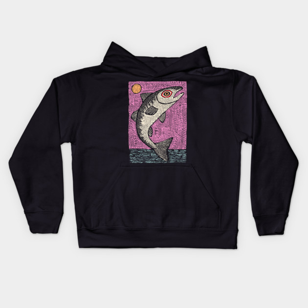 Ethereal Salmon | Dreamy River Spirit Kids Hoodie by TuncGK