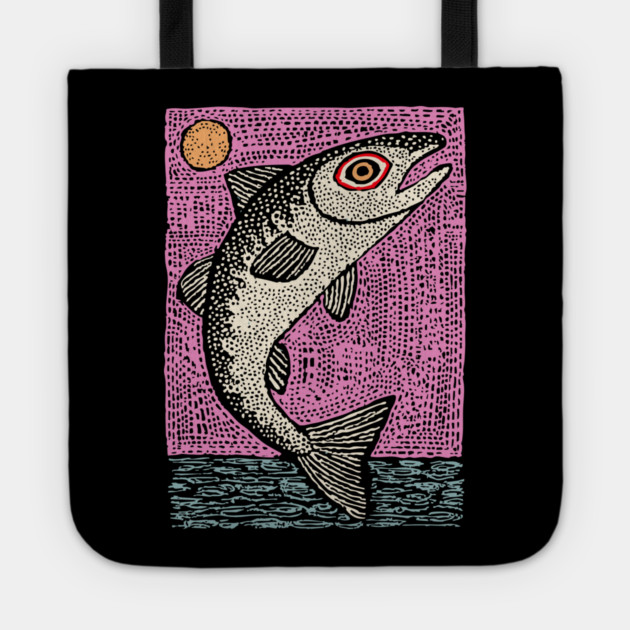 Ethereal Salmon | Dreamy River Spirit Tote by TuncGK