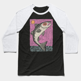 Ethereal Salmon | Dreamy River Spirit Baseball T-Shirt