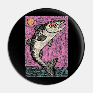 Ethereal Salmon | Dreamy River Spirit Pin