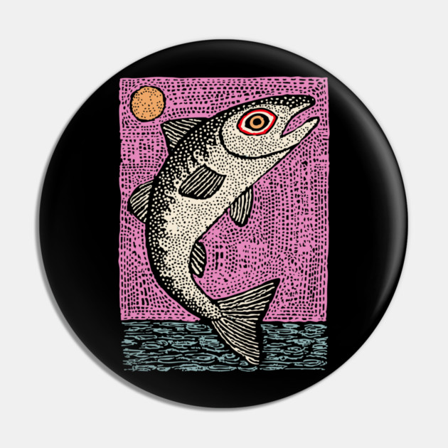 Ethereal Salmon | Dreamy River Spirit Pin by TuncGK