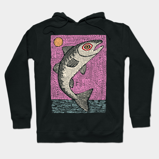 Ethereal Salmon | Dreamy River Spirit Hoodie by TuncGK