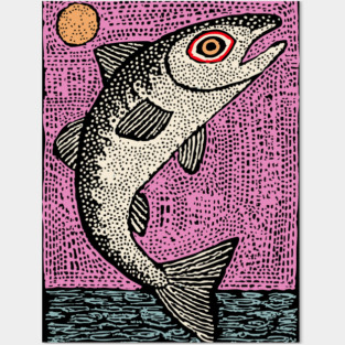 Ethereal Salmon | Dreamy River Spirit Posters and Art