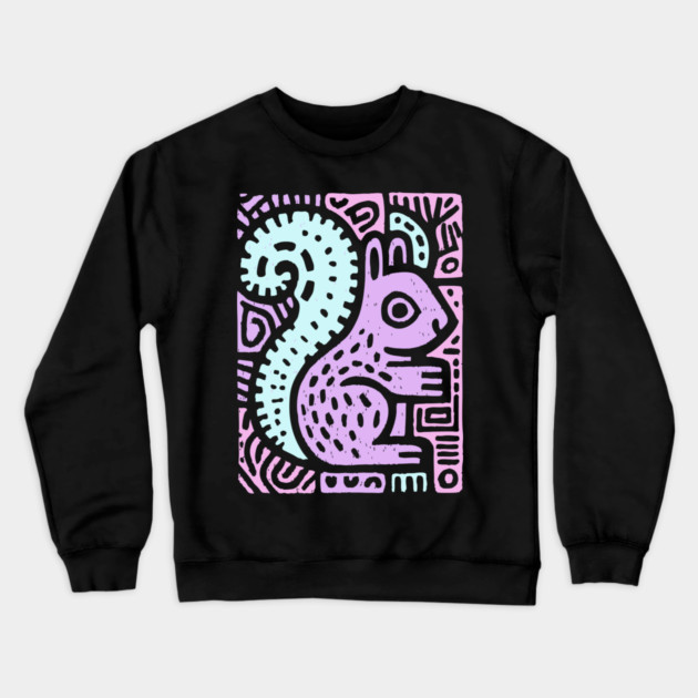 Pastel Yin Yang Squirrel | Sacred Geometry Crewneck Sweatshirt by TuncGK