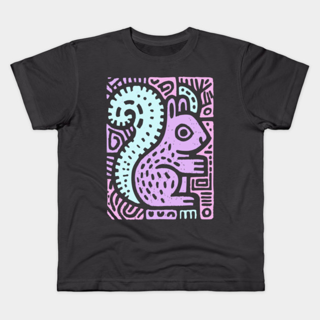 Pastel Yin Yang Squirrel | Sacred Geometry Kids T-Shirt by TuncGK