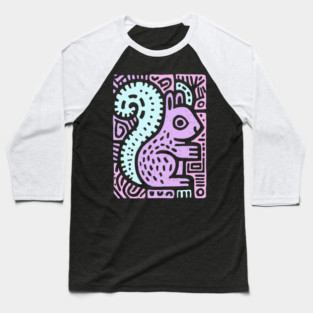 Pastel Yin Yang Squirrel | Sacred Geometry Baseball T-Shirt