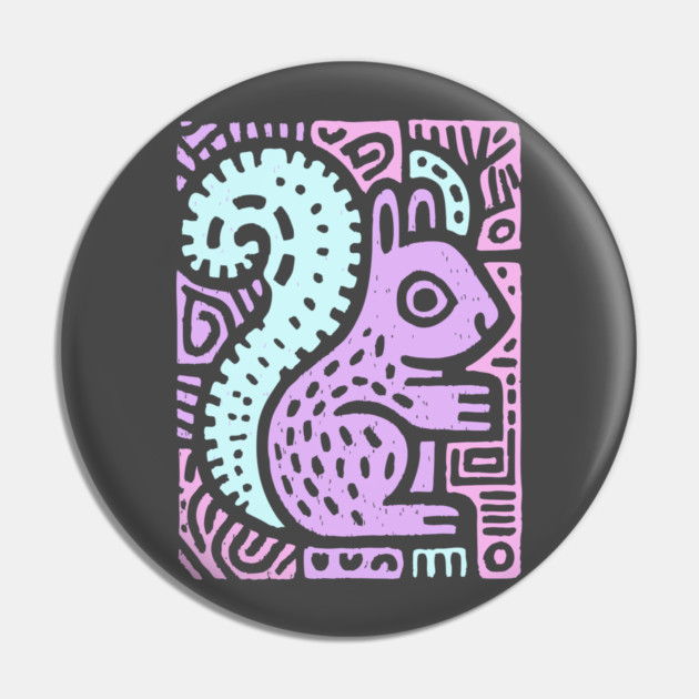Pastel Yin Yang Squirrel | Sacred Geometry Pin by TuncGK