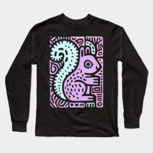 Pastel Yin Yang Squirrel | Sacred Geometry Long Sleeve T-Shirt