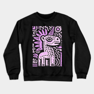 Psychedelic Punk Unicorn | Quirky Mythical Beast Crewneck Sweatshirt