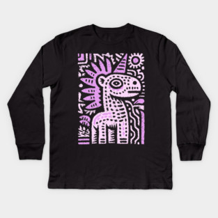 Psychedelic Punk Unicorn | Quirky Mythical Beast Kids Long Sleeve T-Shirt