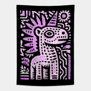 Psychedelic Punk Unicorn | Quirky Mythical Beast Tapestry