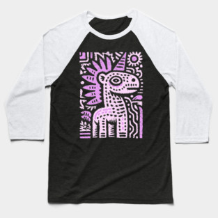 Psychedelic Punk Unicorn | Quirky Mythical Beast Baseball T-Shirt