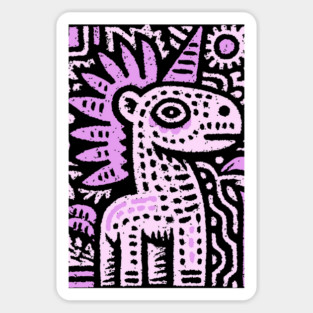 Psychedelic Punk Unicorn | Quirky Mythical Beast Magnet